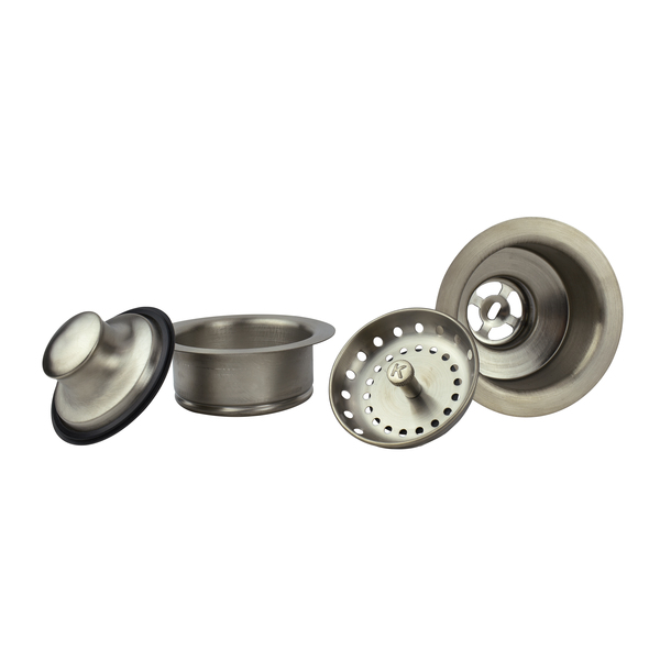 Keeney Mfg Kitchen Sink Strainer and Disposal Flange Set, Brushed Nickel K5475DSBN